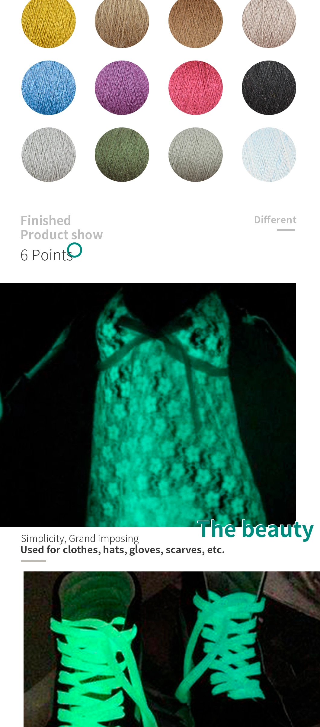 Kingeagle Manufacture Best Price 100% Polyester Crochet Glow in The Dark Knitting Yarn